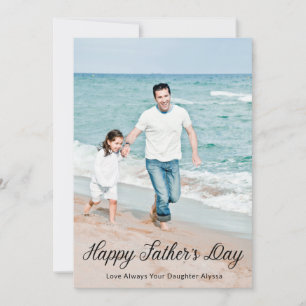 Modern Happy Father's Day Script Photo Card