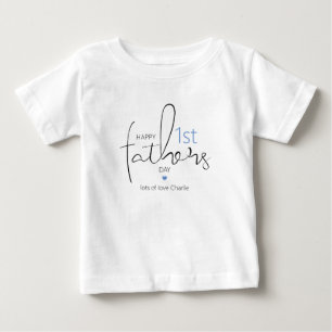Modern Happy First Fathers Day Baby T-Shirt