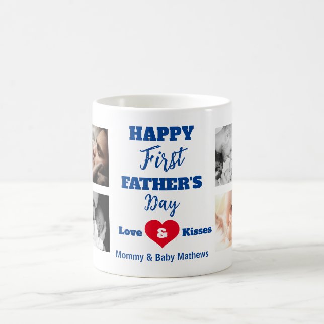 Modern Happy First Father's Day Coffee Mug (Center)