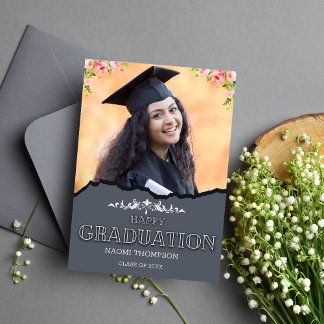 Modern Happy Graduation Personalised Photo Party Invitation