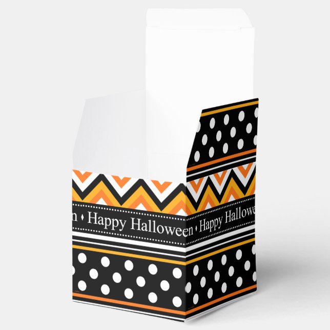 Modern Happy Halloween Pattern Favour Box (Opened)