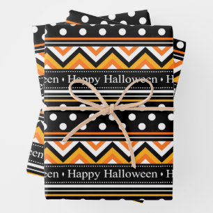 Modern Happy Halloween Pattern Wrapping Paper Sheet