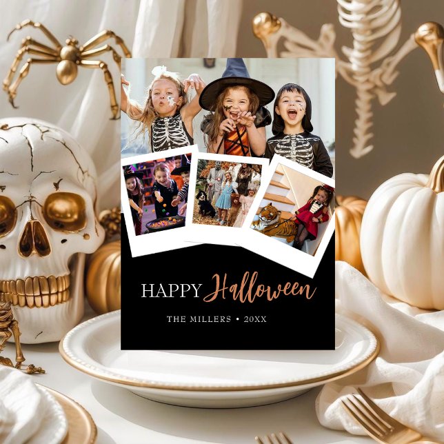 Modern Happy Halloween Photo Card (Creator Uploaded)