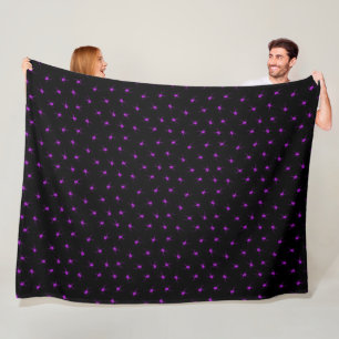 Modern Happy Halloween Purple Spider Fleece Blanket