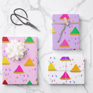 Modern Happy Holi Hindu Festival Colors Pattern  Wrapping Paper Sheet