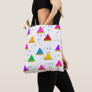 Modern Happy Holi Hindu Festival Colours Pattern Tote Bag