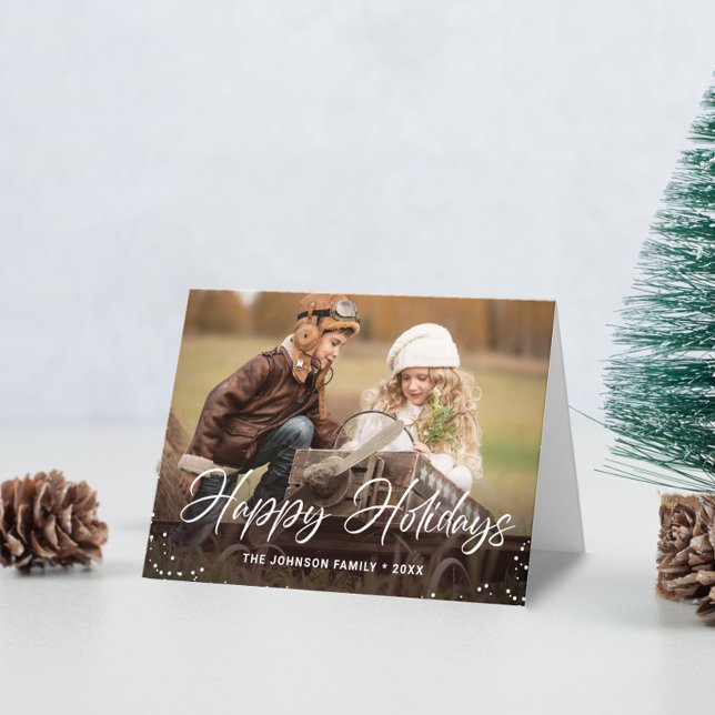Modern Happy Holidays 2 PHOTO Christmas Card (Creator Uploaded)