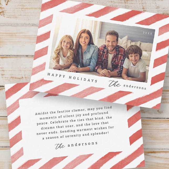 Modern Happy Holidays Christmas Family Photo Holiday Card (Creator Uploaded)
