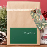 Modern Happy Holidays | Green Large Gift Rectangular Sticker<br><div class="desc">This modern happy holidays green large gift rectangular sticker is perfect for your minimalist shabby chic boho green and white holiday greeting. The minimal whimsical handwritten calligraphy is delicate and rustic while staying classy and elegant. You will find that everything about this product is editable, so feel free to add...</div>