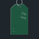 Modern Happy Holidays | Green To From Gift Tags<br><div class="desc">These modern happy holidays | green to from gift tags are perfect for your minimalist shabby chic boho green and white holiday greeting. The minimal whimsical handwritten calligraphy is delicate and rustic while staying classy and elegant. You will find that everything about this product is editable, so feel free to...</div>