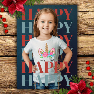 Modern Happy Holidays Photo Card