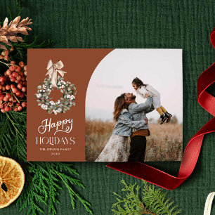 Modern Happy Holidays Photo Card