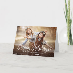 Modern Happy Holidays PHOTO Christmas Greeting Card