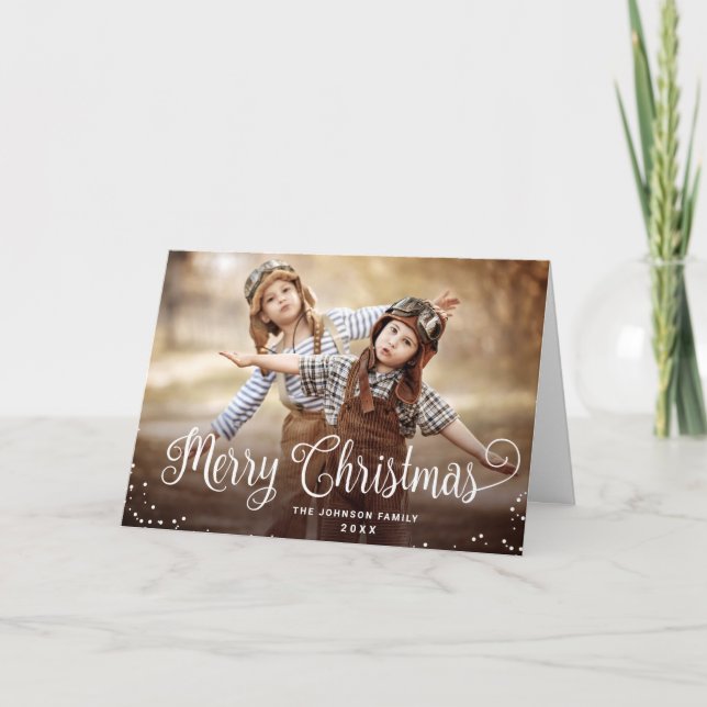 Modern Happy Holidays PHOTO Christmas Greeting Card (Front)