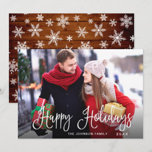 Modern Happy Holidays PHOTO Christmas Greeting Holiday Card