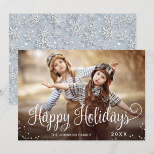Modern Happy Holidays PHOTO Christmas Greeting Holiday Card