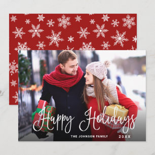Modern Happy Holidays PHOTO Christmas Greeting Holiday Card