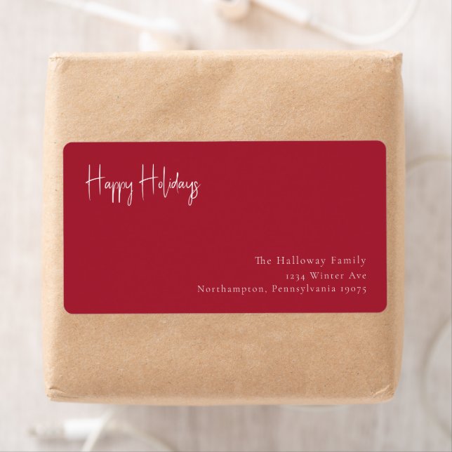 Modern Happy Holidays | Red Return Address Package (Insitu)