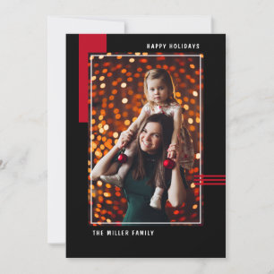 Modern Happy Holidays Simple Geometric Photo