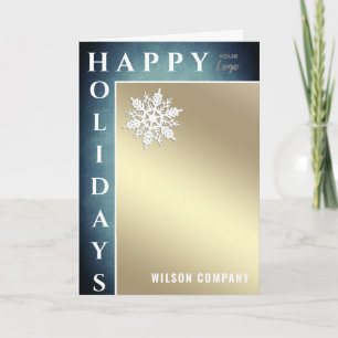 Modern happy Holidays snowflake corporate Holiday Card