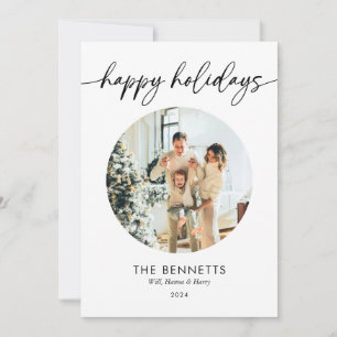 Modern Happy Holidays Year In Review Holiday Card