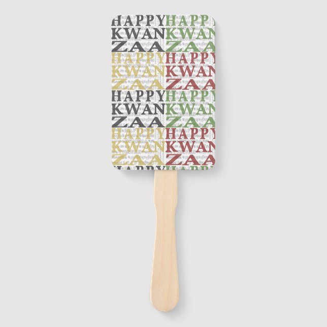 Modern Happy Kwanzaa Hand Fan (Front)