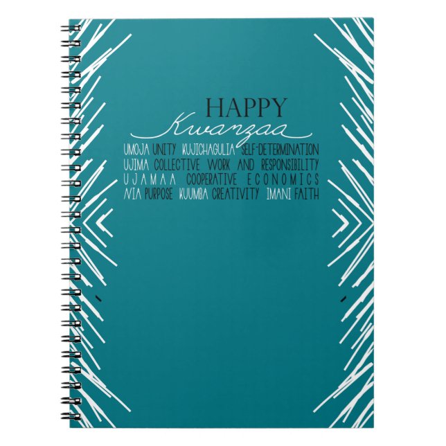 Modern Happy Kwanzaa Notebook (Front)
