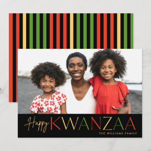 Modern Happy Kwanzaa Photo Holiday Card