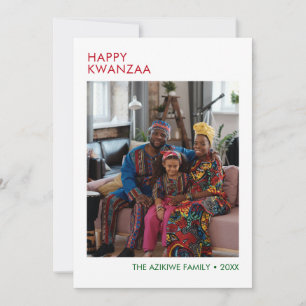 Modern Happy Kwanzaa Photo Holiday Card