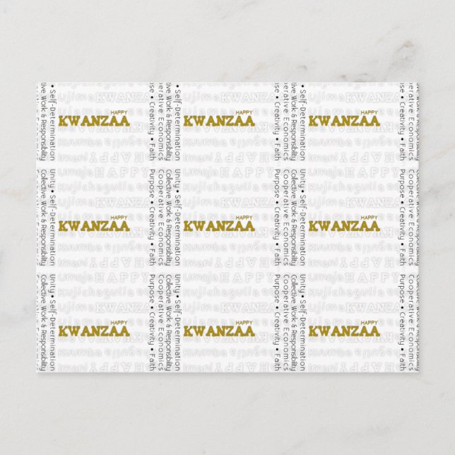 Modern Happy Kwanzaa Postcard (Front)