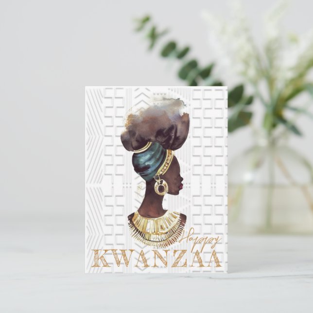 Modern Happy Kwanzaa Postcard (Standing Front)