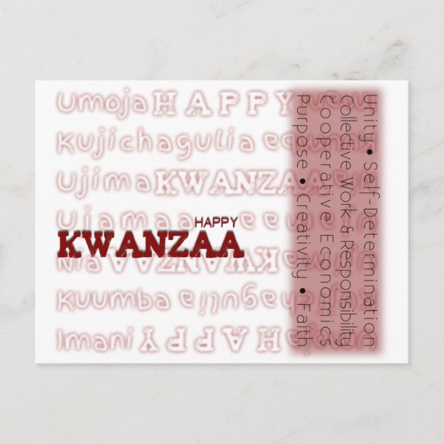 Modern Happy Kwanzaa Postcard (Front)