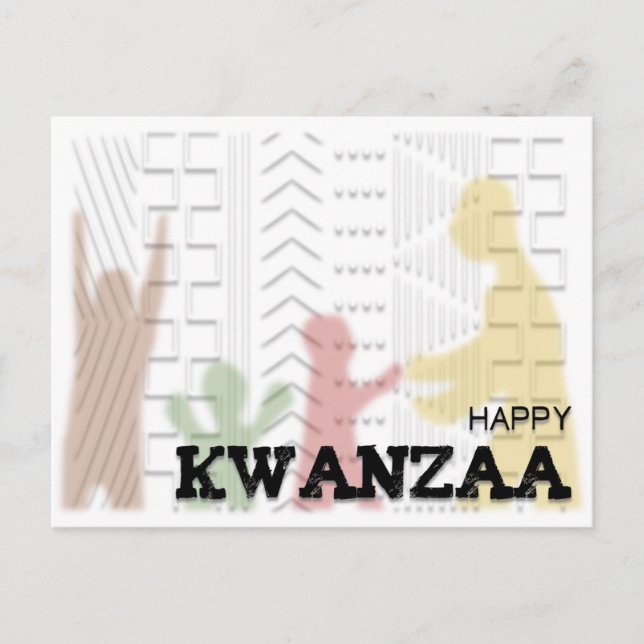 Modern Happy Kwanzaa Postcard (Front)