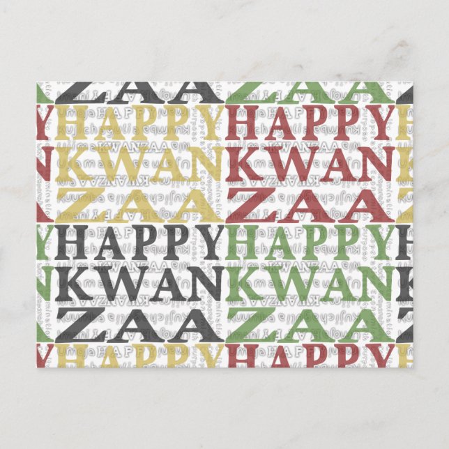 Modern Happy Kwanzaa Postcard (Front)