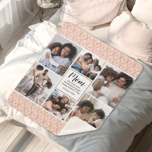 Modern Happy Mothers Day 6 photo collage Sherpa Blanket