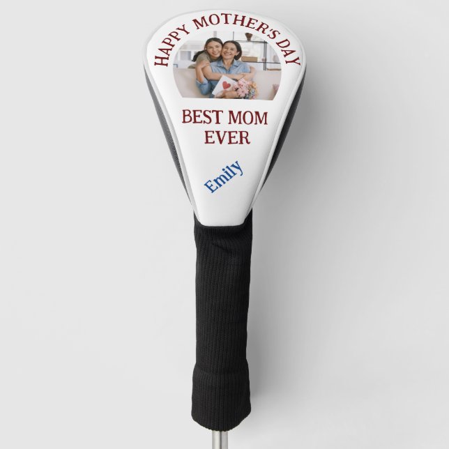Modern Happy Mother's Day Best Mum Ever  Golf Head Cover (Front)