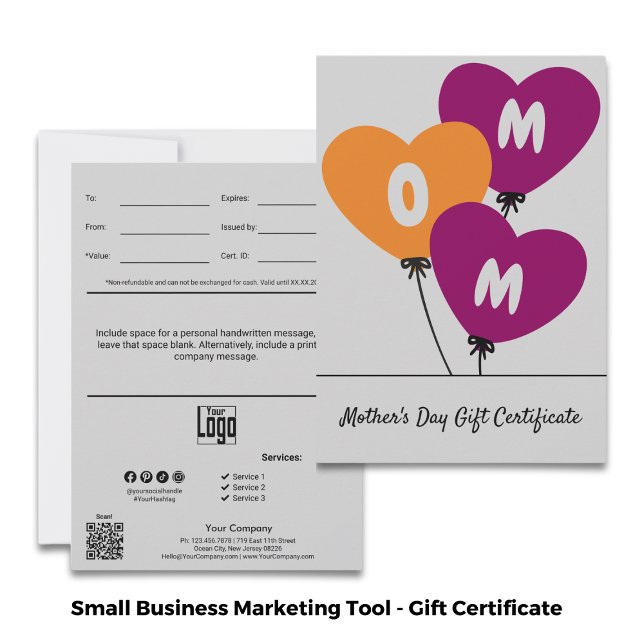 Modern Happy Mother's Day Gift Certificate (Modern Happy Mother's Day Gift Certificate - Gray, Black, Orange, Red)