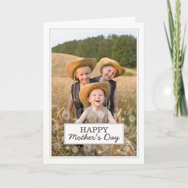Modern Happy Mother's Day Photo Card (Front)