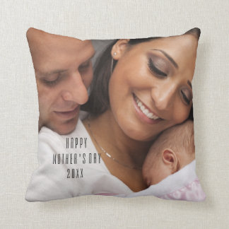 Modern Happy Mother's Day Photo Pillow
