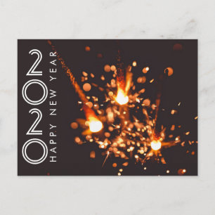 Modern Happy New Year 2020 Firework Sparkler Postcard