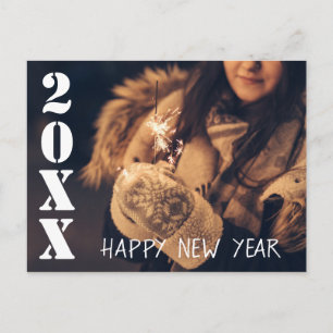 Modern Happy New Year 2023 Sparkles Photo Postcard