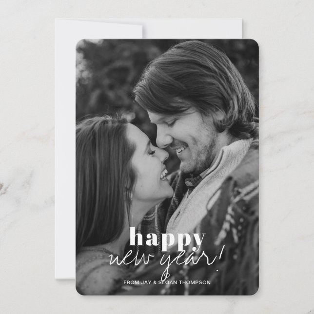 Modern Happy New Year Photo Holiday (Front)