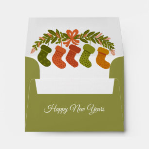 Modern Happy New Year Return Address Envelope