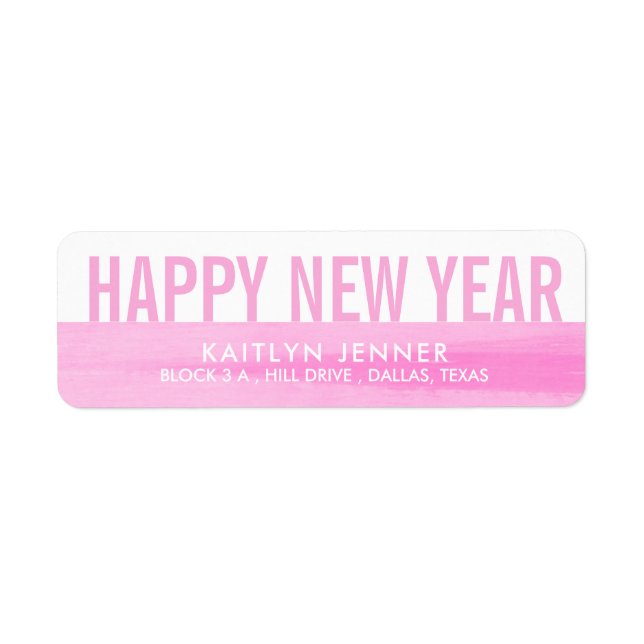 Modern Happy New Year | Typography Pink Whimsical (Front)