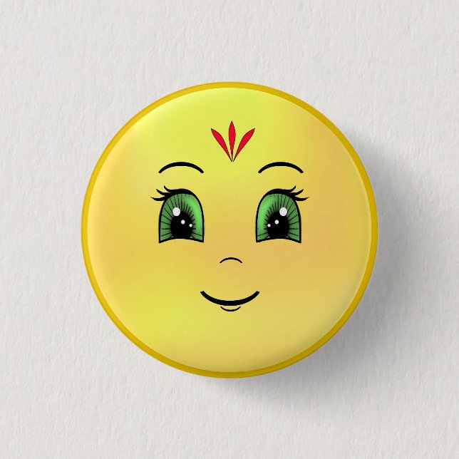 Modern Happy Sun Face 3 Cm Round Badge (Front)