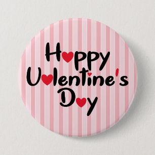 Modern Happy Valentine's Day  7.5 Cm Round Badge