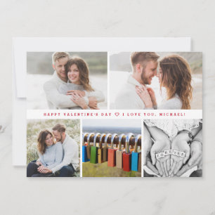 Modern Happy valentine's day Boyfriend Photos Holiday Card