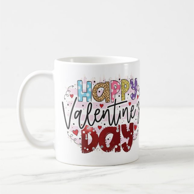 Modern Happy Valentine's Day Coffee Mug (Left)