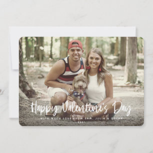 Modern Happy Valentine's Day Full Photo Holiday Card