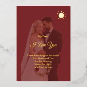 Modern Happy Valentine's Day Photo Foil Holiday Card